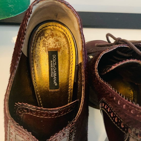 Dolce & Gabbana chunky gold heel mohair booties - Picture 6 of 6